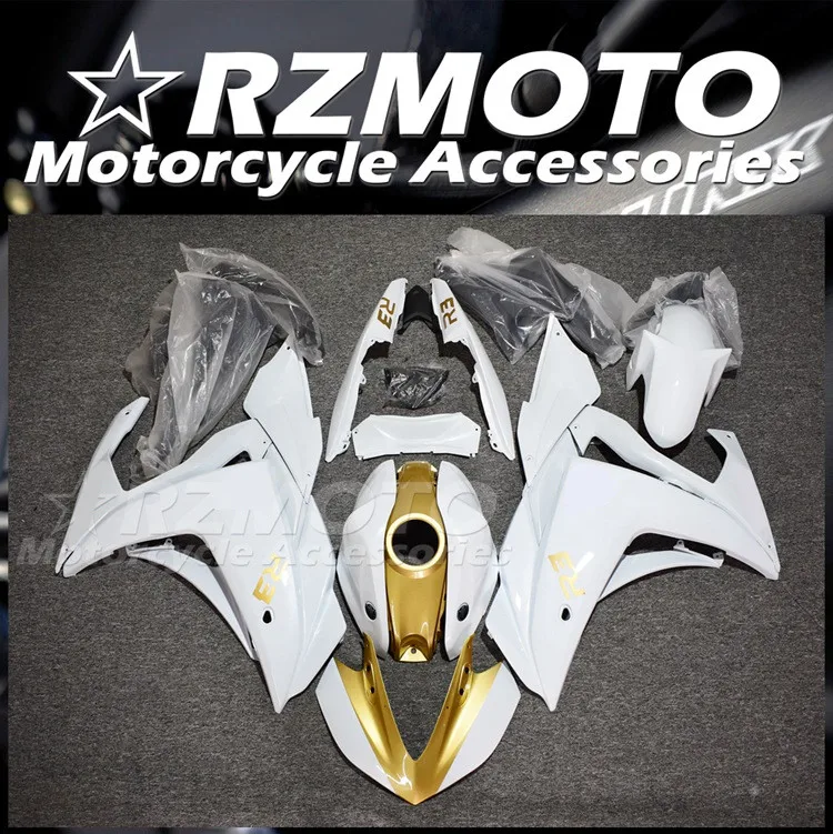 

Комплект обтекателей из АБС-пластика для YAMAHA YZF-R3 15 16 17 18 YZF-R25 R3 R25 2015 2016 2017 2018, комплект обтекателей белого и золотого цвета, 4 подарка