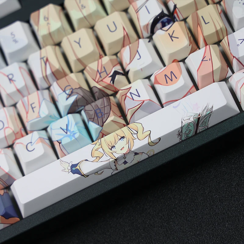 Игровая механическая клавиатура Genshin Impact Barbara 108 Key PBT DYE Sublimation Cherry Profile MX Cross Axis Switch