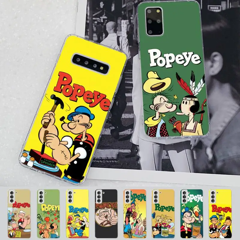 

Retro cartoon illustration po pe ye spinach Phone Case for Samsung S21 A10 for Redmi Note 7 9 for Huawei P30Pro Honor 8X 10i
