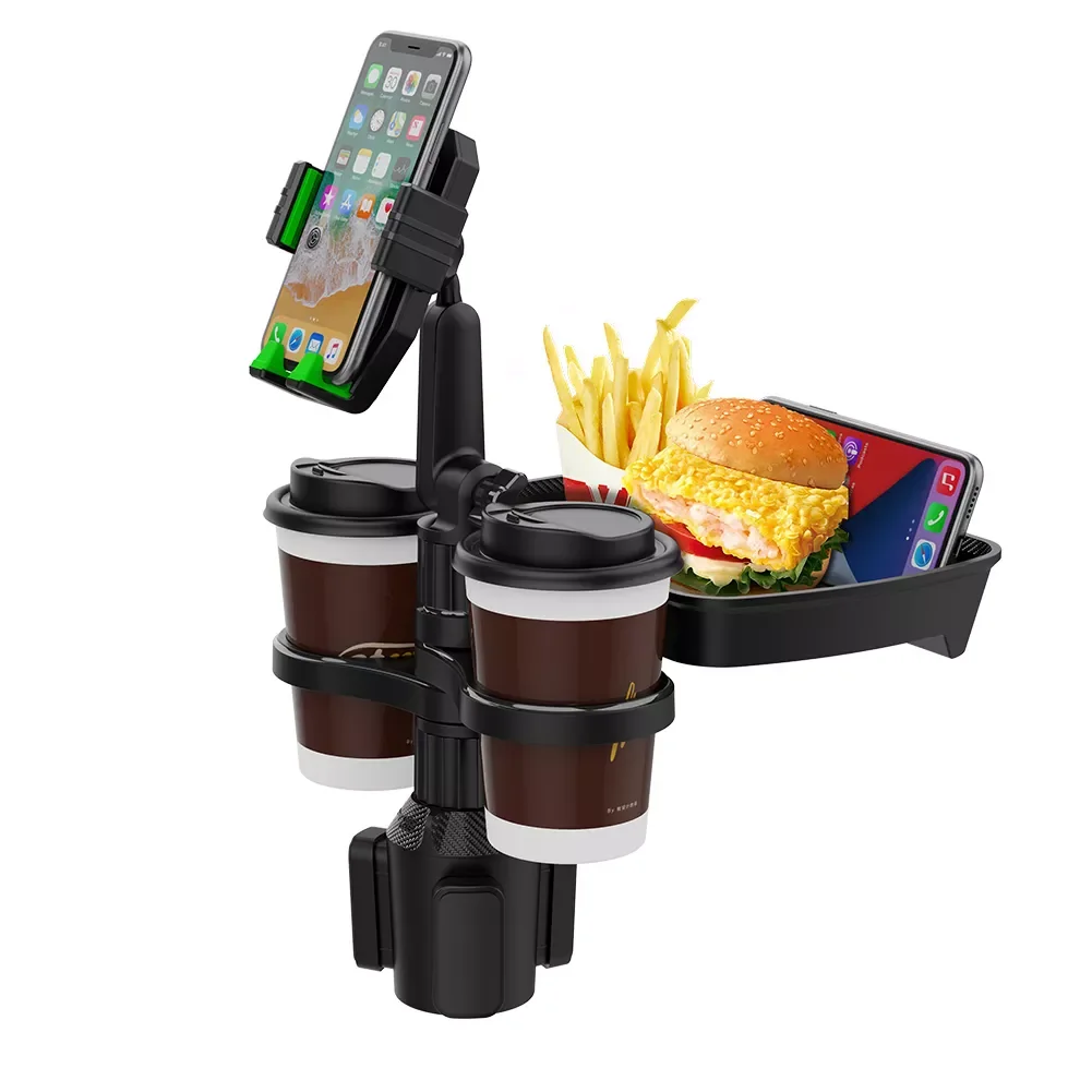 

4 in 1 Car Cup Holder 360 Rotating Multifunctional Mount Adjustable Drink Holder Swivel Arm Auto Accessories
