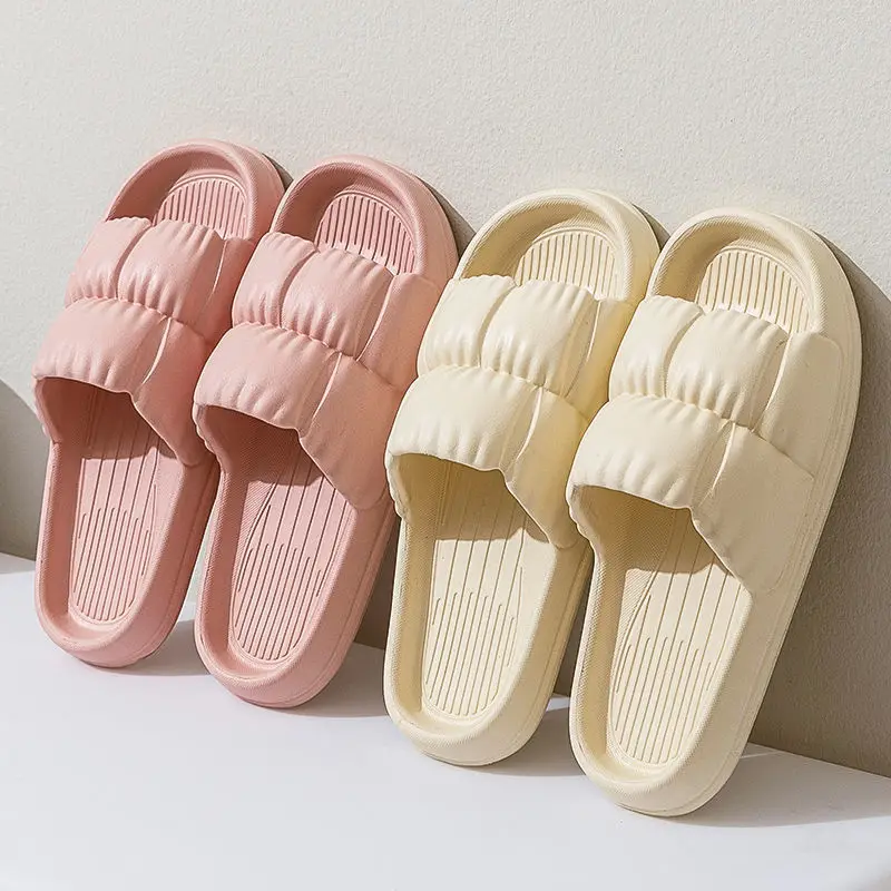 

Comwarm Women Soft Sole Cloud Slippers Summer Bathroom Thick Platform Slipper Sandals Men Non-slip Eva Slides For Home Flip Flop