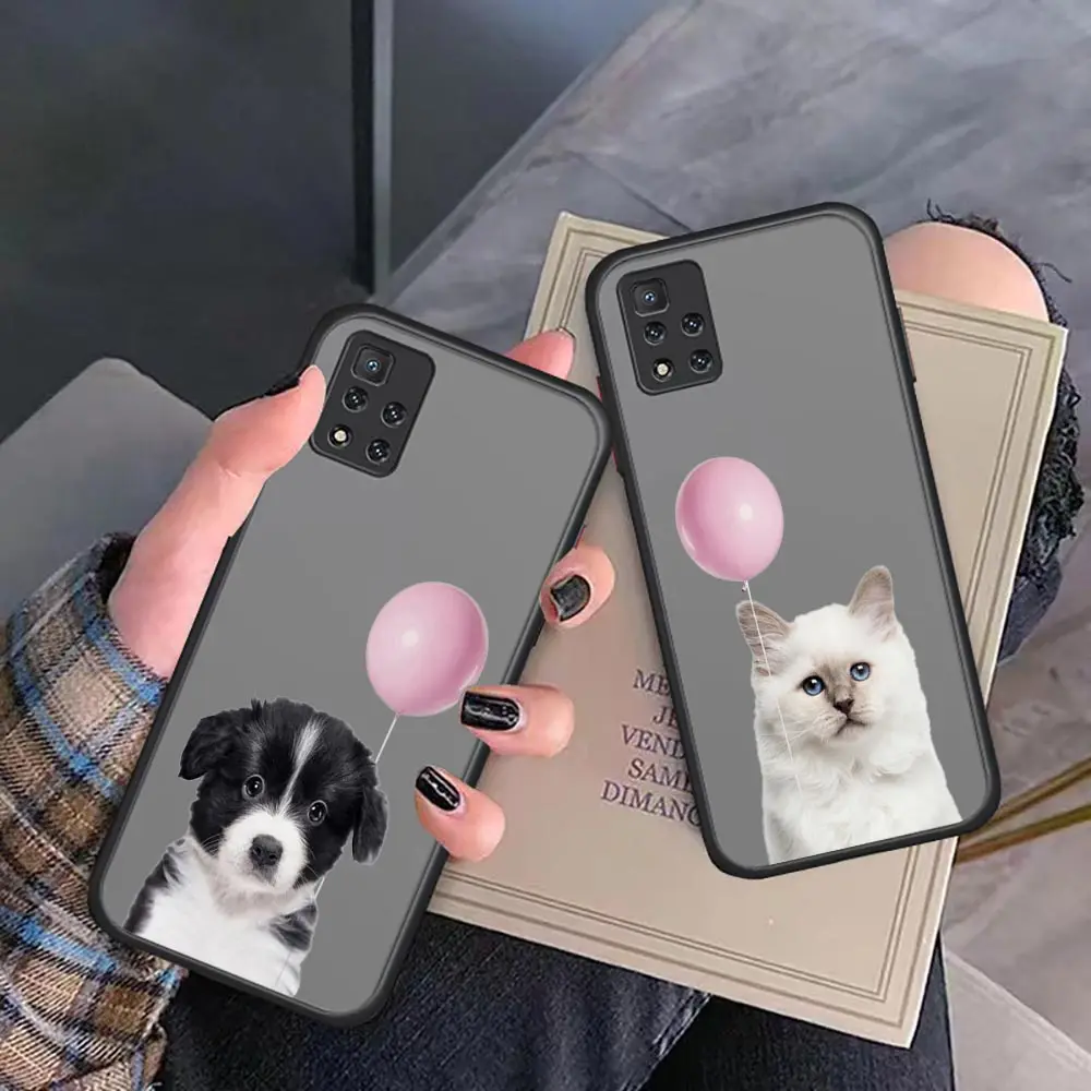 

Cute Animal Dog Cat Panda Tiger Leopard Matte Clear Phone Case For Redmi Note 11 10 9T 9S 9 8 Pro 7 6 5 4 3 2 Aprime Black Cover