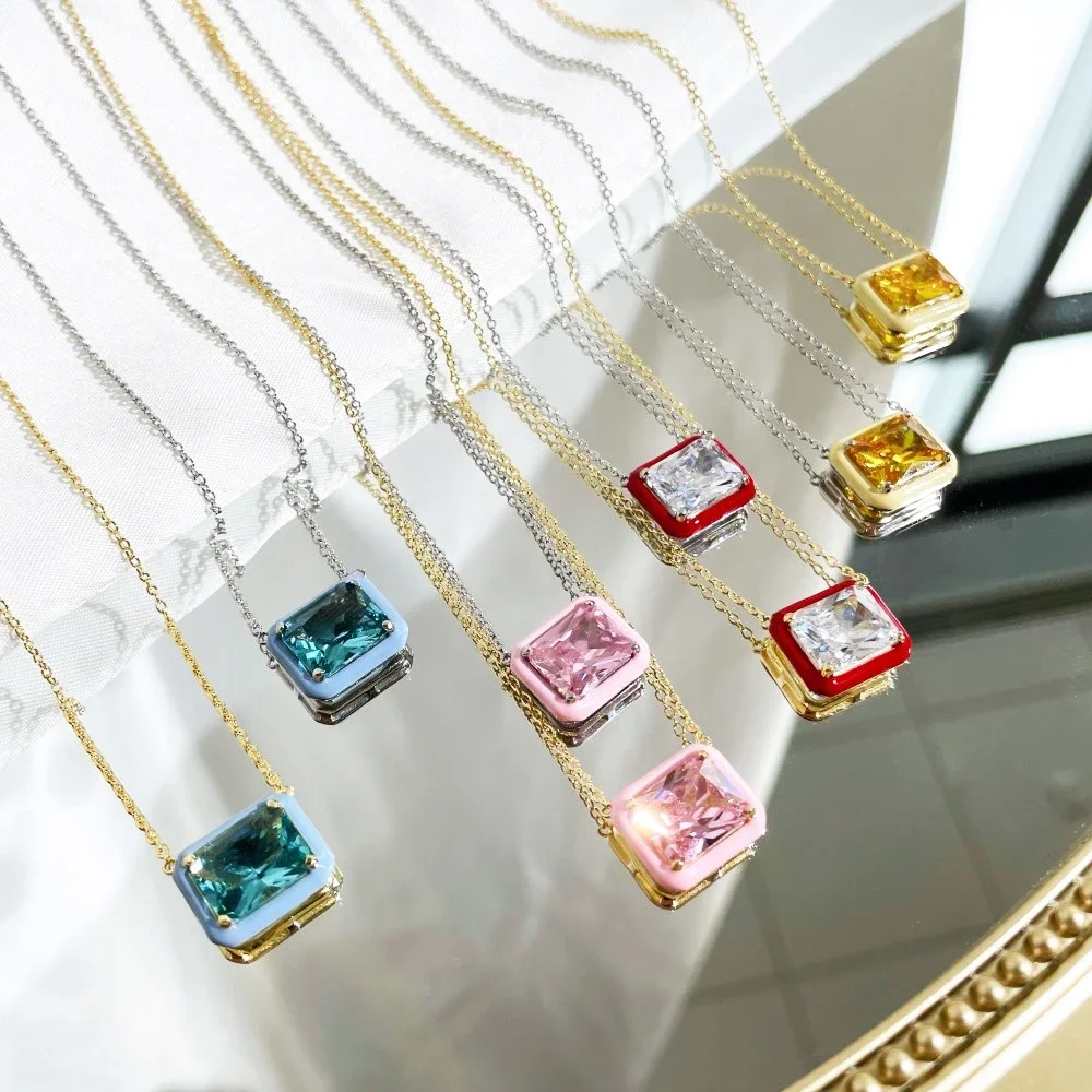 Универсальное ожерелье из стерлингового серебра 925 пробы с искусственным