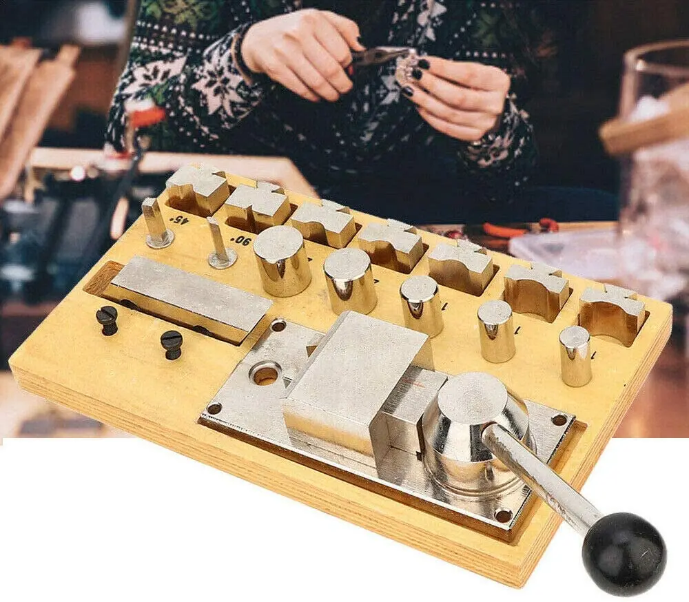 Ring Bending Machine 6 Sizes Maker Tool Set for Earring Finger Ring Jewelry Wooden Metal Plastic