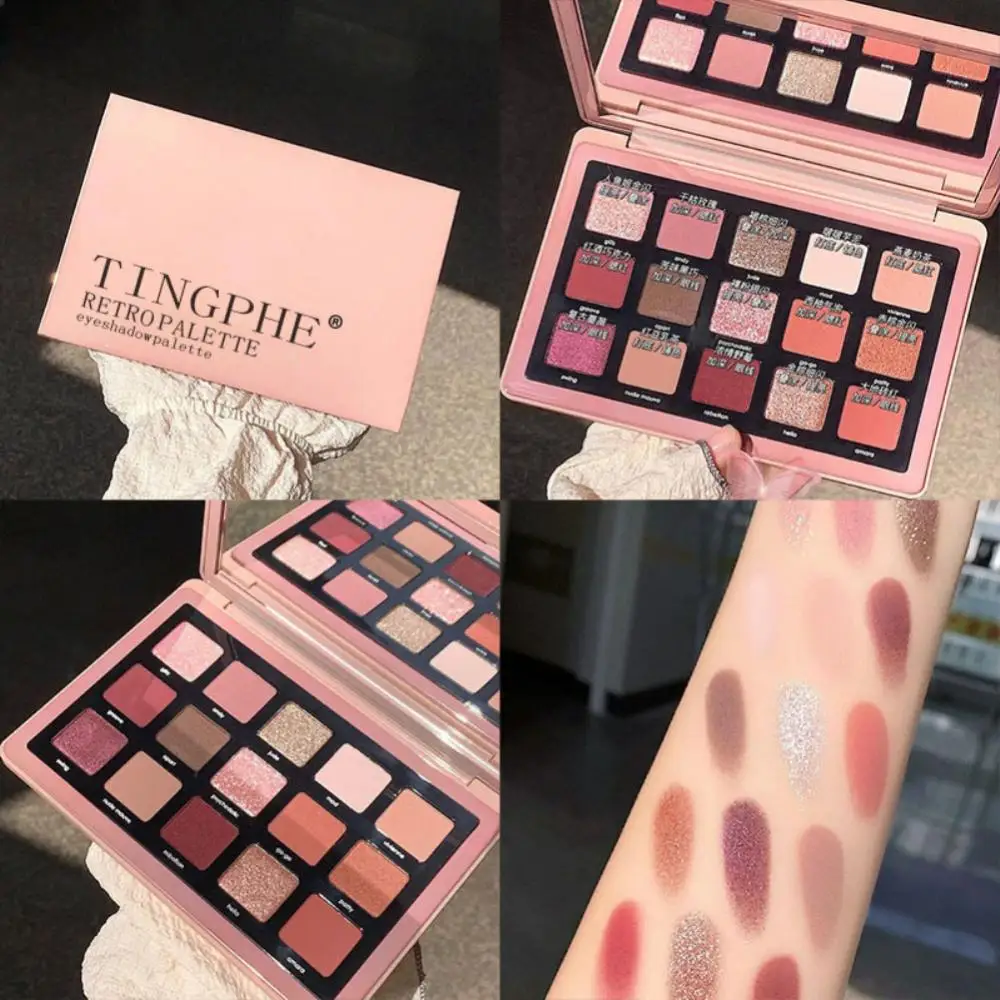 

Dikalu Eyeshadow Colorful Eyes Pigment Cool Punk Smoky Eyeshadow Brighten Sparkling Eyes 15 Colors Eye Shadow Palette Cosmetics
