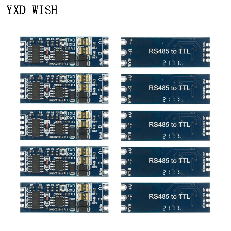 

10pcs TTL Turn To RS485 Module 485 To Serial UART Level Mutual Conversion Hardware Automatic Flow Control Power Supply 3.3V 5V