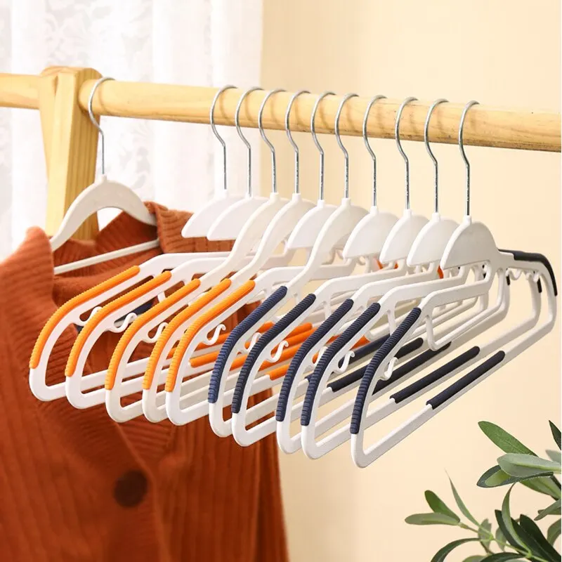 

C2 5/10pcs Multifunctional Wet And Dry Household Hanger Suitable For Hanging Clothes Bedroom Wardrobe Anti-Slip Room Accessories