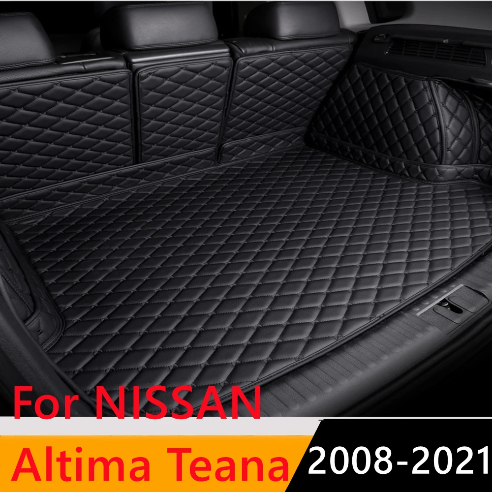 

Sinjayer Waterproof Highly Covered Car Trunk Mat Tail Boot Pad Carpet High Side Rear Cargo Liner For NISSAN Altima Teana 2008-21