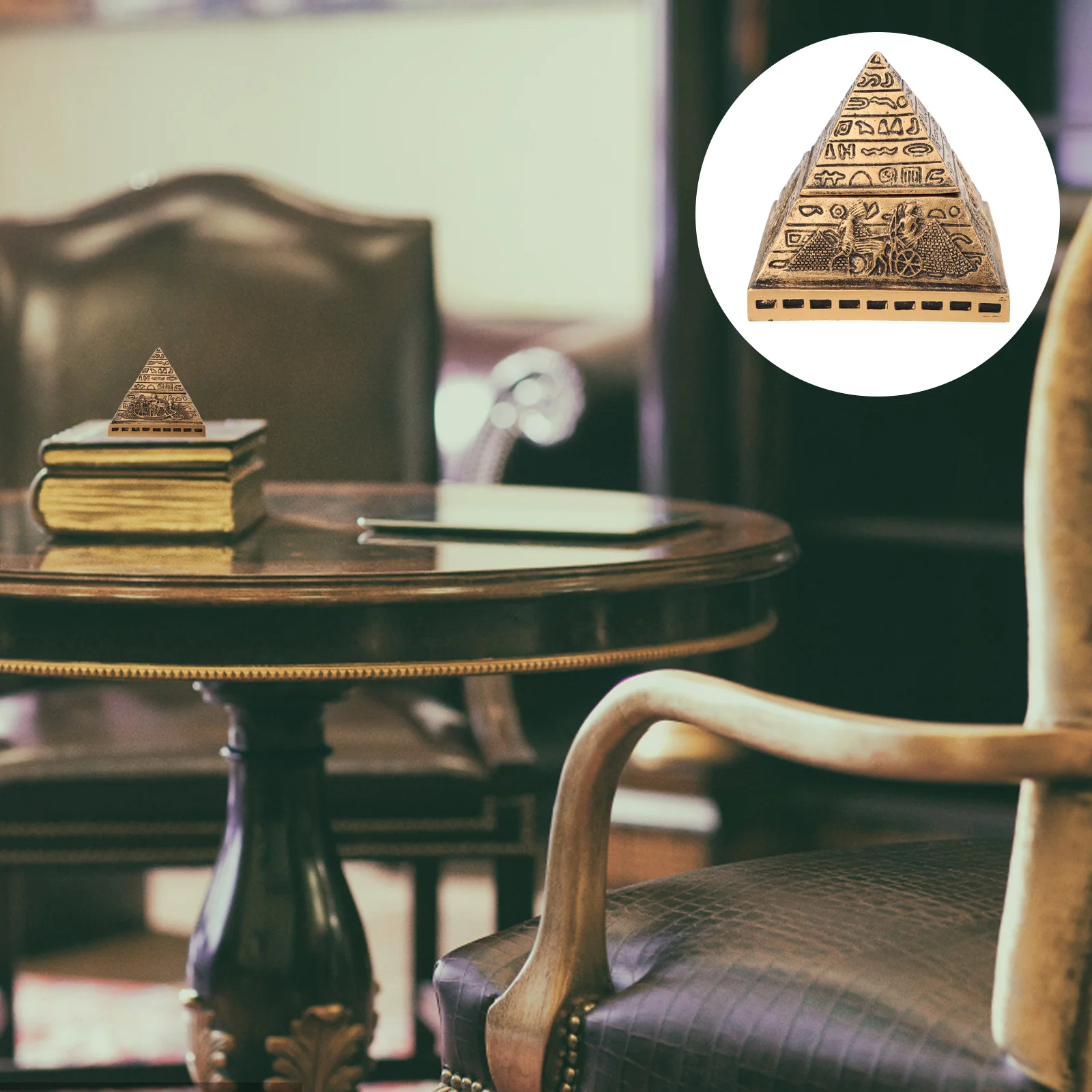 

Pyramid Box Dining Table Decor Photography Props Model Resin Craft Jewelry Travel Desktop