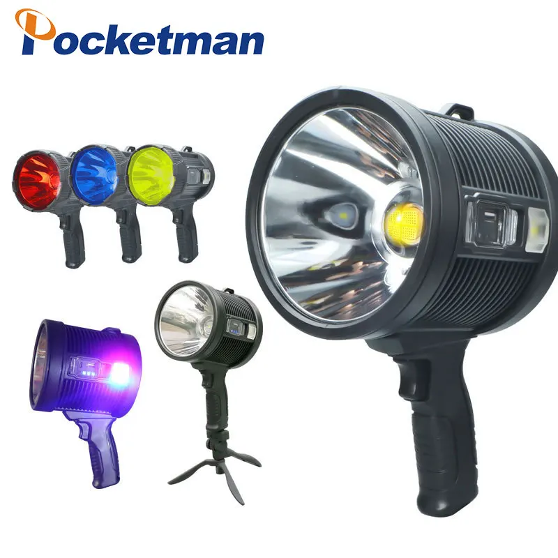 

3Pcs High power solar charging 3*18650 lithium battery 4500 Ma p70 solar searchlight, electric display typec line flashlight