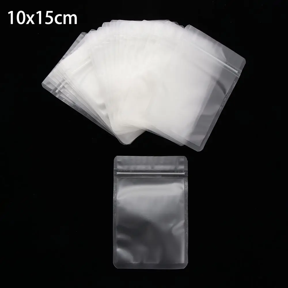 20 Pcs Pack Self Seal Matte Transparent Zipper Storage Reclosable Pouches Packaging Bag