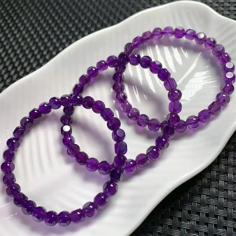 6 мм натуральный аметистовый куб браслет для женщин и мужчин оригинальная