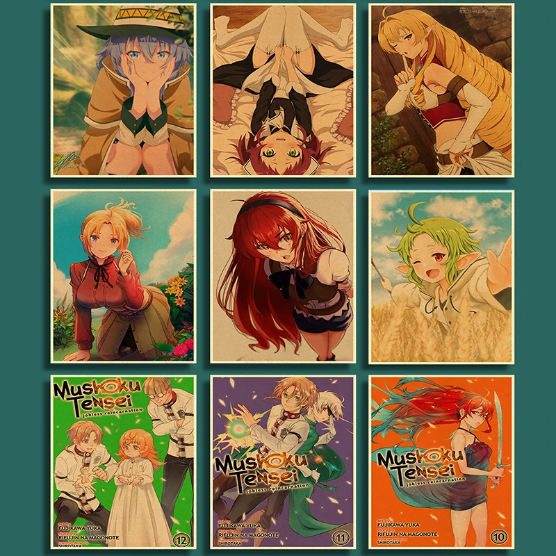 

Mushoku Tensei Poster Decoration Home Poster Anime Room Wall Picture Canvas Painting Vintage and Print Art Bar 4K HD