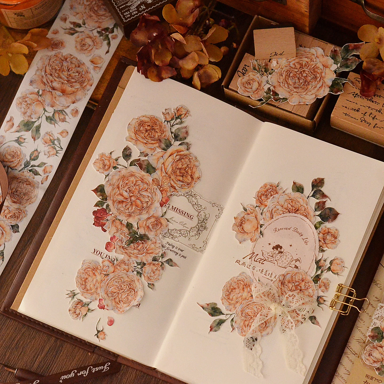 Austin Rose Journal ПЭТ-лента Washi материал в стиле ретро