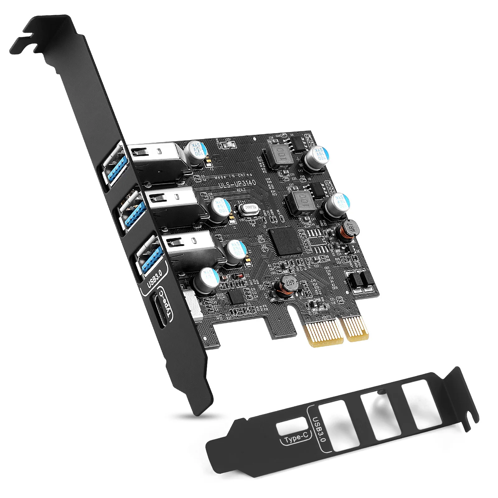 USB 3,0 + порт Type-c PCI-E карта расширения PCI Express 1X PCIe USB 3,0 концентратор адаптер карта 4 порта USB3.0 5 Гбит/с контроллер для 2U чехол