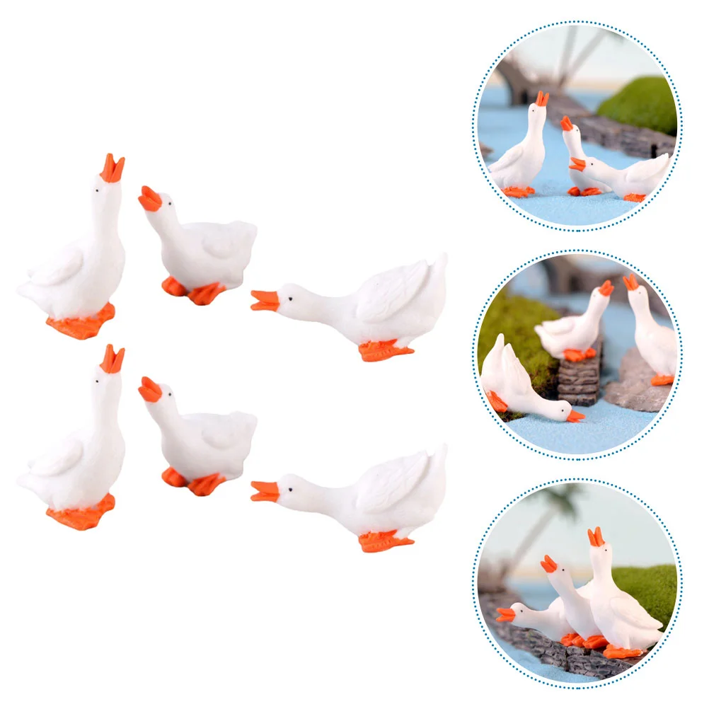 

Goose Figurines Miniature Statue Animal Resin Duck Garden Mini Ornaments Decor Swan Decoration Figurine Desktop Tiny Statues