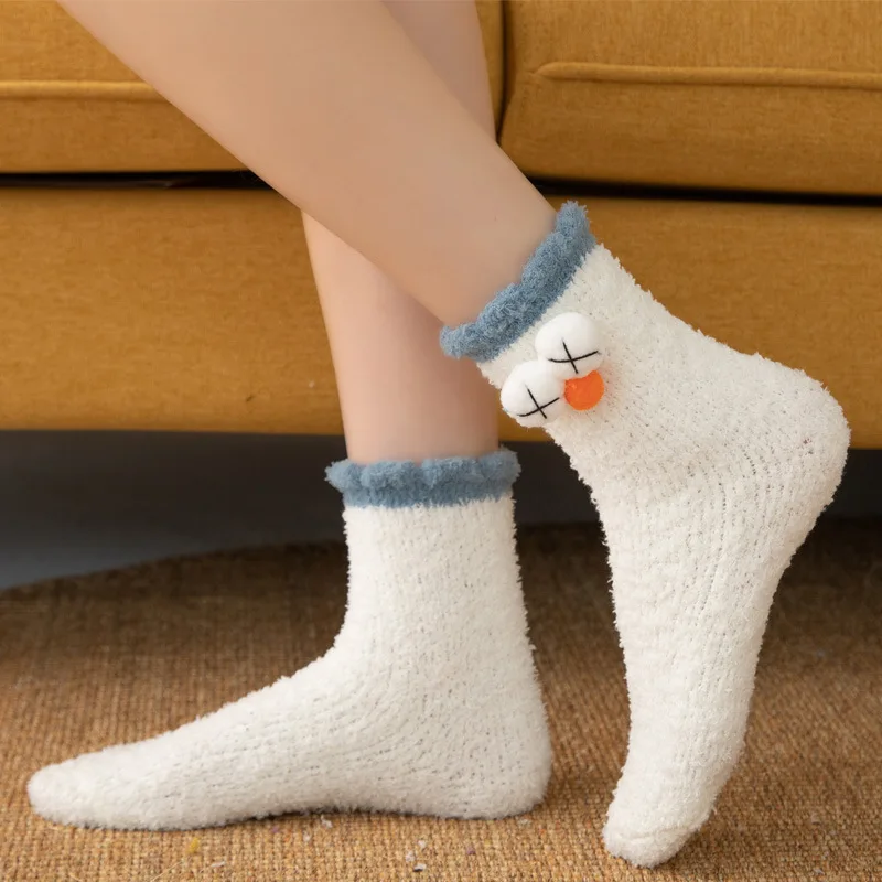 

Носки женские зимние утепленные, мягкие повседневные милые шерстяные кашемировые домашние, для улицы, в стиле Харадзюку