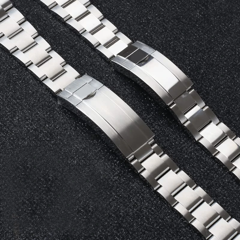 20mm Super Quality 904L Stainless Steel Curved End Watchband Fit for Rolex Strap For Submariner Watch Band Glide Folding Buckle