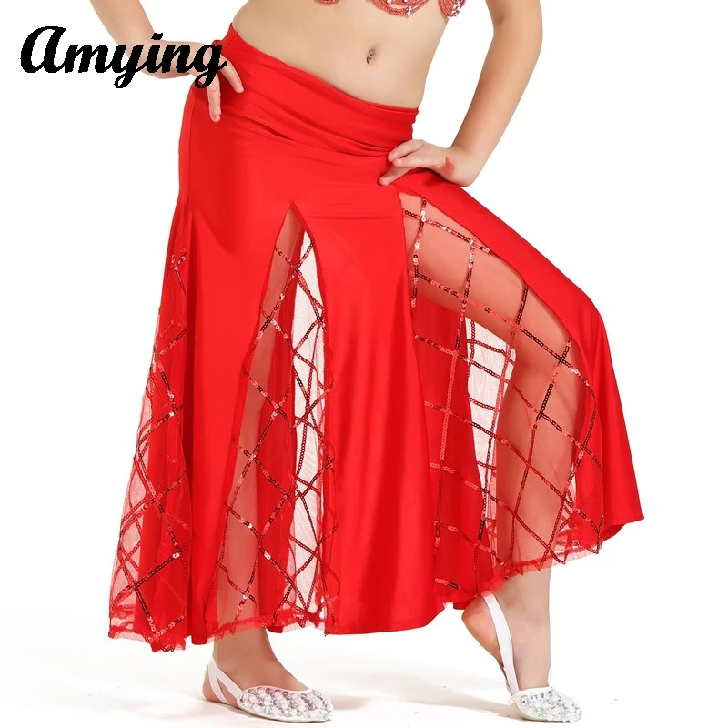 Детская юбка для танца живота детская танцевальная практика длинная с блестками