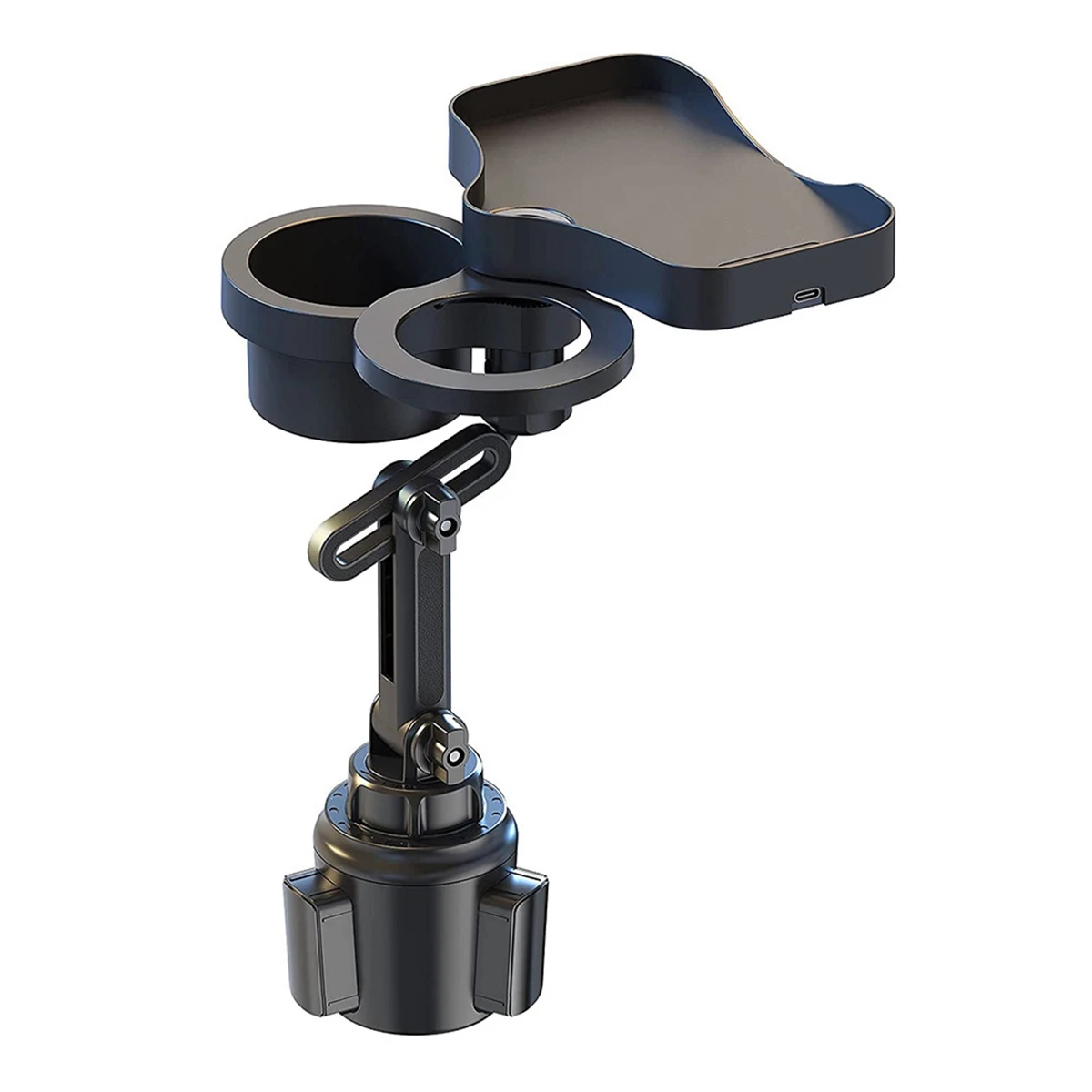 

Car Cup Holder Expander Adapter with Wireless Charging Tray, Multi Adjustable Cup Phone Holder for Car Organizer Hold