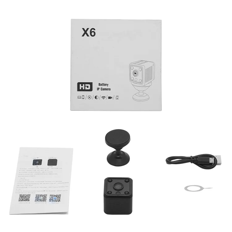 Мини-IP-камера X6 Беспроводная с поддержкой Wi-Fi и функцией ночной съемки - купить по