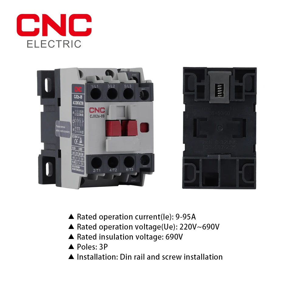 CNC CJX2i/CJX2s контактор переменного тока 3 фазы полюса без NC катушки напряжения 220 В 50/60