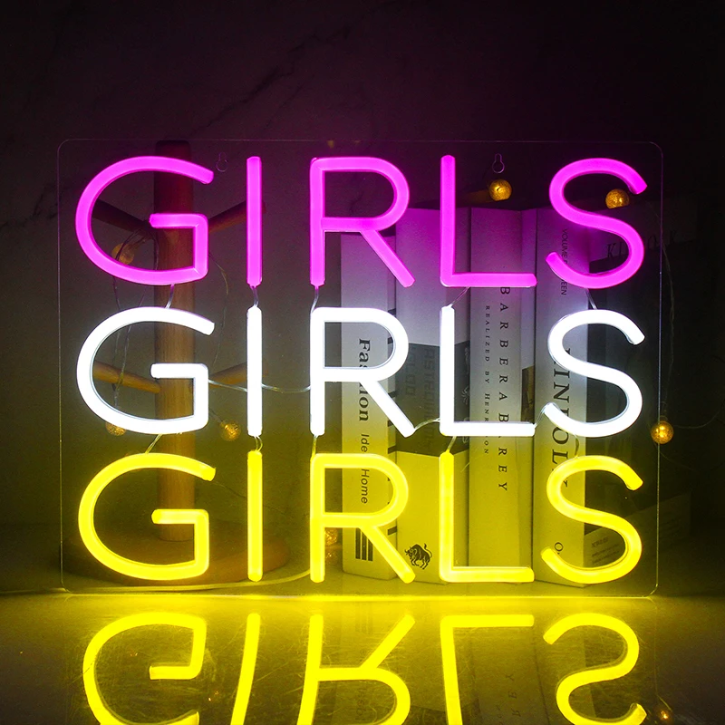 

Wanxing Girls 3 цвета светодиодные неоновые вывески, USB для вечерние, бара, клуба, ресторана, настенный неоновый светильник s, Свадебный, Рождествен...