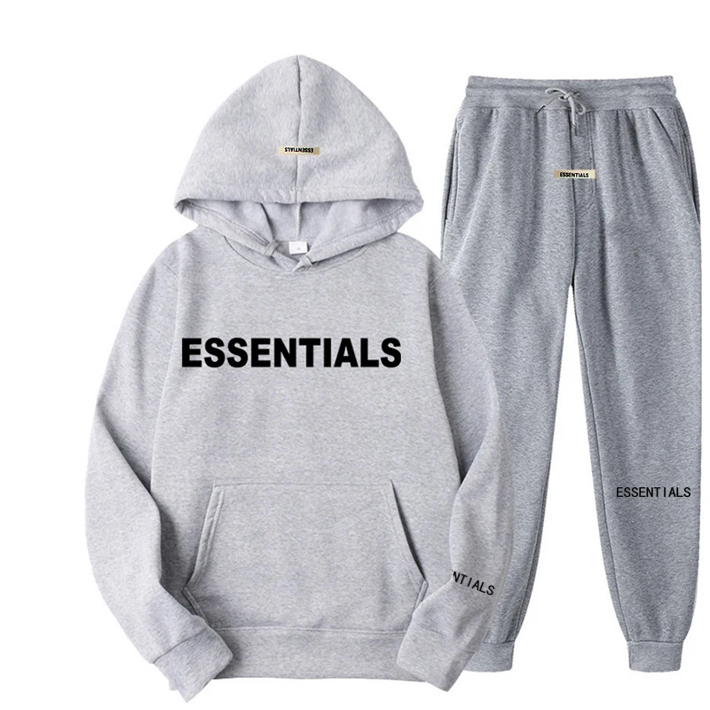 Essentials Hooded Autumn Winter Men Suit Women Hoodeds Sweatshirts Couple Oversized Sweatshirt Jogging Streetwear Tracksuit Sets