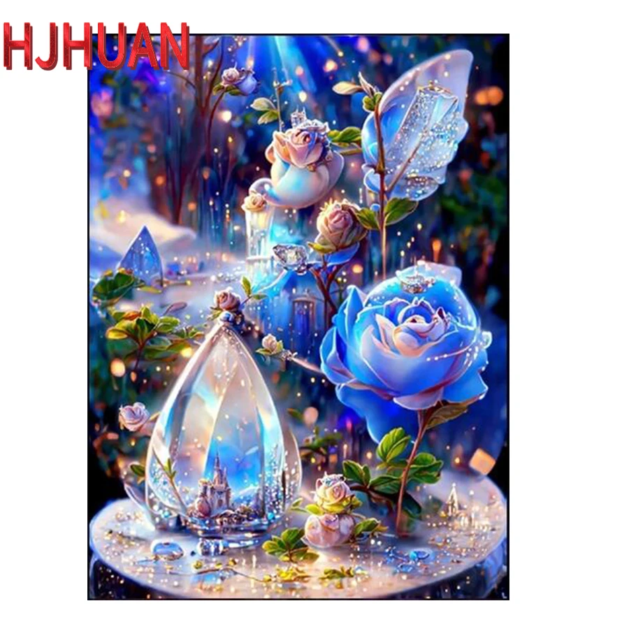 3d diy Алмазная мозаика Грибной дом Пейзаж Полная алмазная живопись Роза Замок