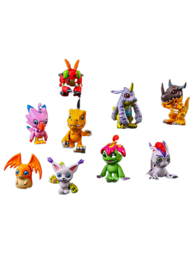 

Baidai Anime Peripheral Digimon Adventure Figure Agumon Gabumon Greymon A Set of Nine Toys Oranges Garage Kt Models Decorate
