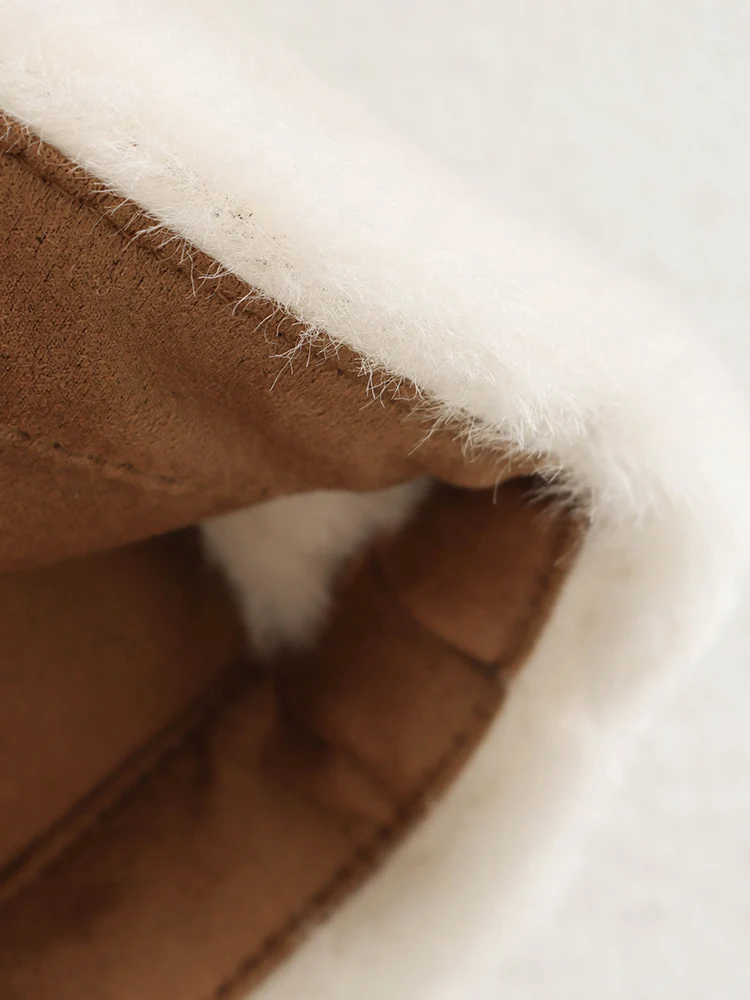 Осень 2024 повседневные женские топы пальто из искусственного меха с узлом