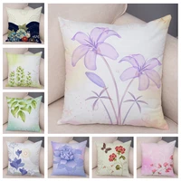 nordic style european floral soft plush cushion cover decor flower plant pillowcase for sofa home simple geometry pillow case