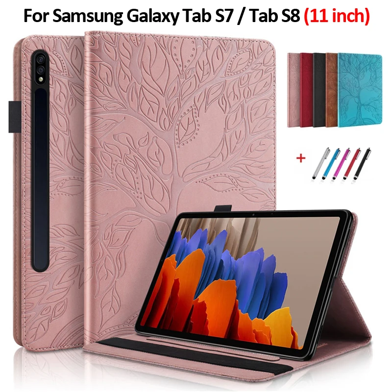 

Чехол для планшета Samsung Tab S7, флип-чехол с тисненым деревом для Samsung Tab S7, чехол-подставка для Funda Galaxy Tab S8, чехол для телефона X706