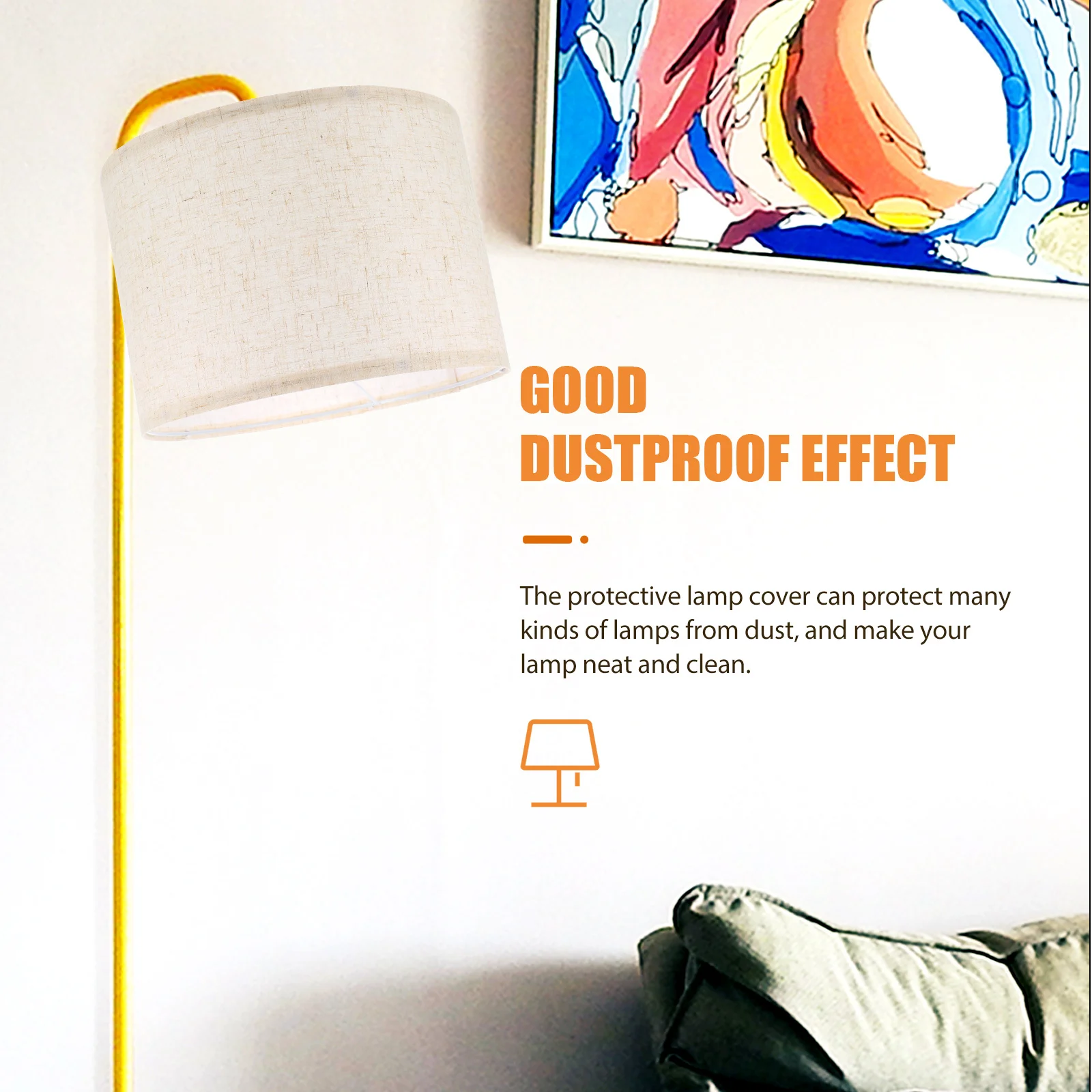 

Fabric Lampshade Replacement Home Textile Rustic Decorations Housing Desktop Lamp-chimney Ferroalloy Flax