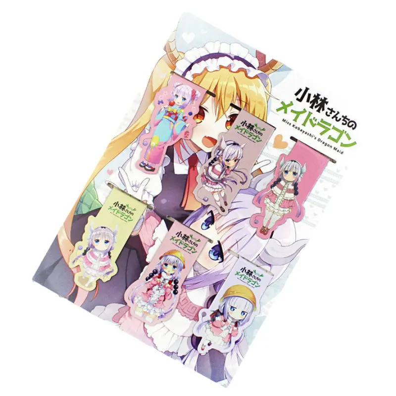 6pcs Anime Miss Kobayashi's Dragon Maid Magnetic Bookmark Magnet Bookmark Child Student Kawaii Gift Bookmarks Office Stationery