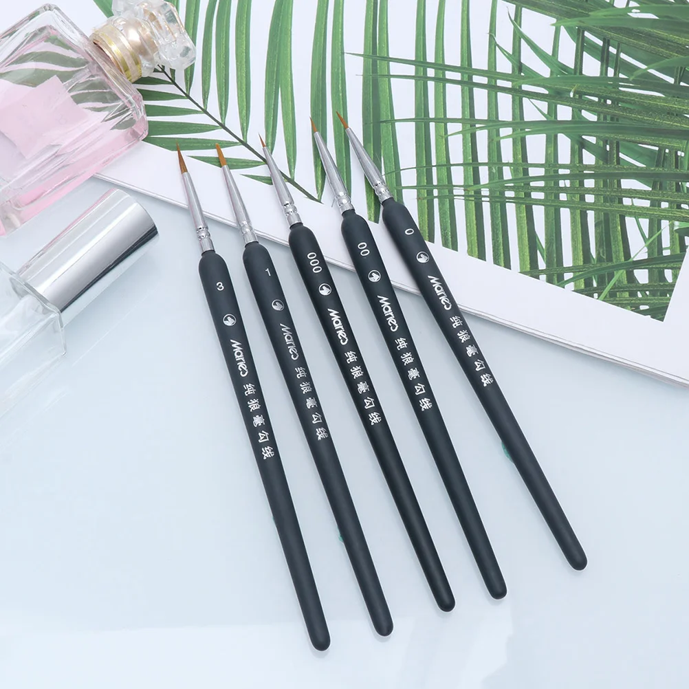 

1 Set of 10pcs Wolf Hair Tip Brushes Professional Detail Paint Brush Fine Detailing Painting Drawing Brushes