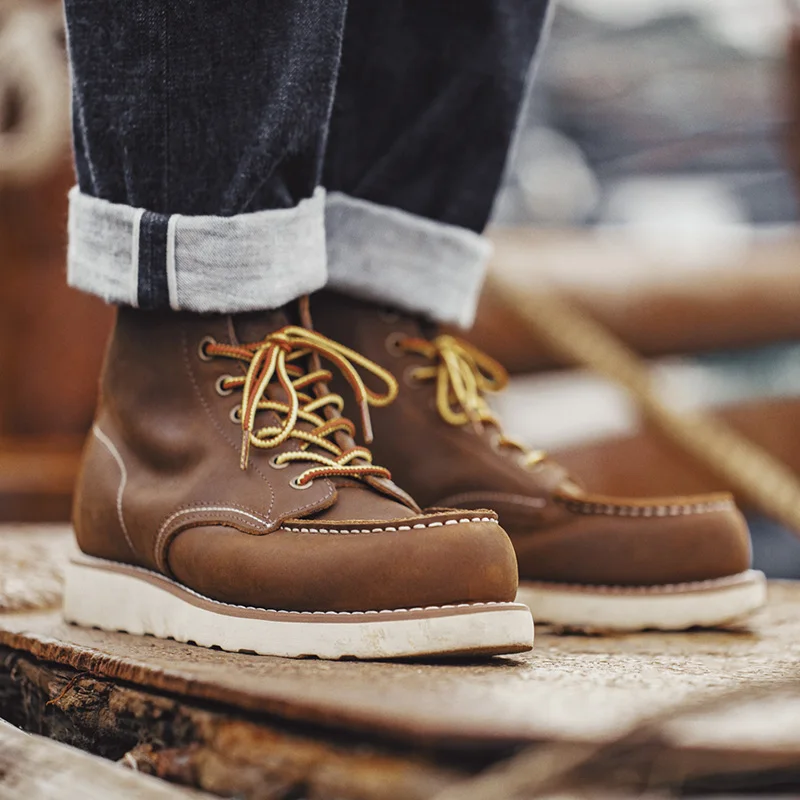 Winter Round Toe Cowboy Boots Safety Work Shoes