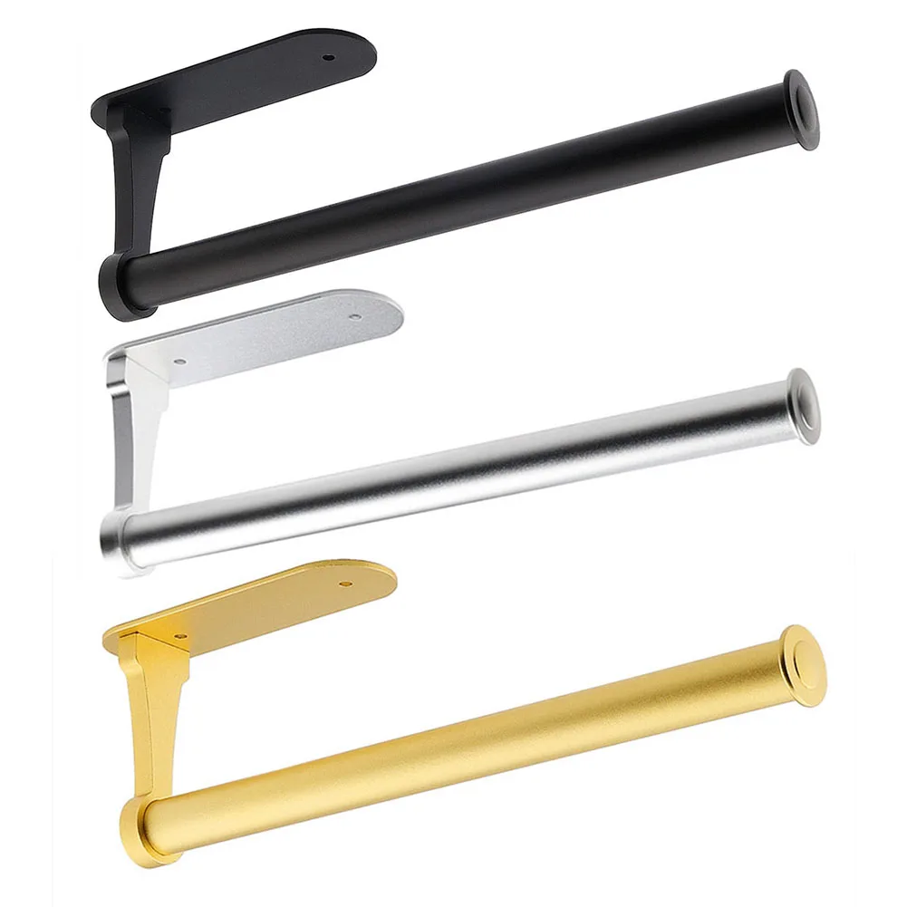 

1 Pc Adhesive Paper Towel Holder Under Cabinet Wall Mount for Kitchen Paper Towel, Black Paper Towel Roll Holder Stick to Wall
