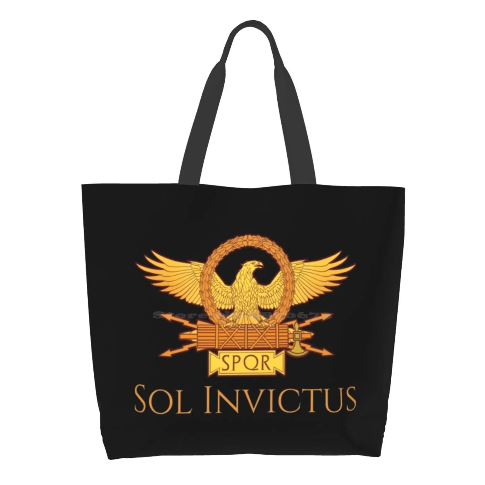 

Sol Invictus - Ancient Spqr Eagle Standard Ladies Casual Handbag Tote Bag Reusable Large Capacity Rome Roma Roman Spqr Roman