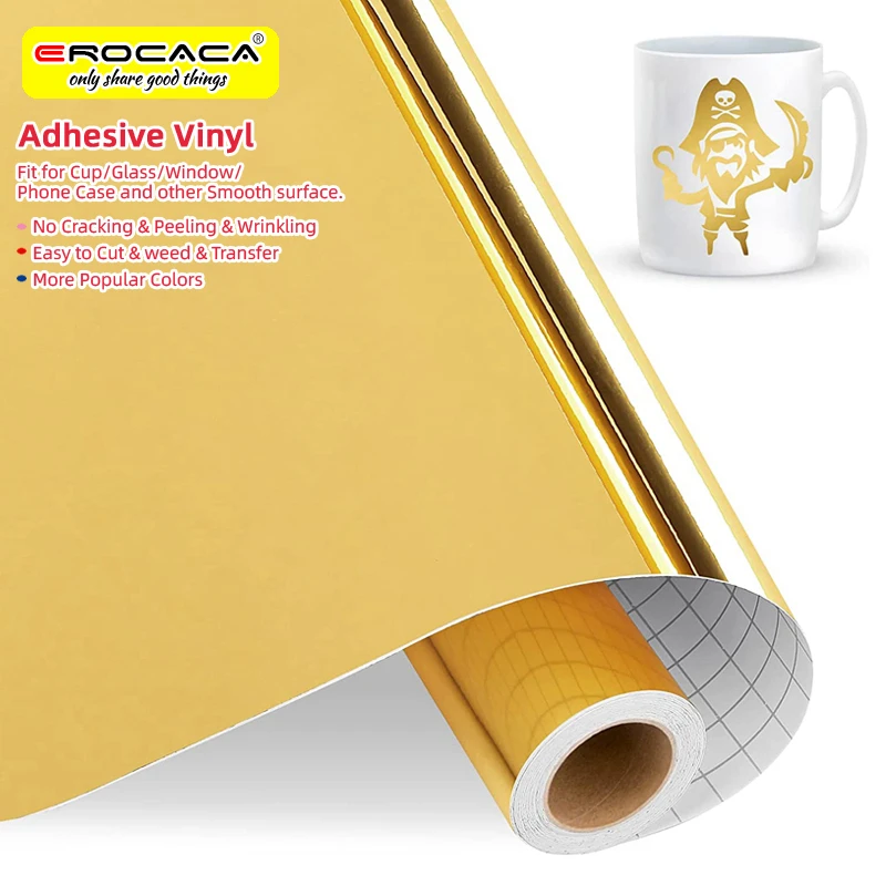 

EROCACA 12"X3ft/30x100cm Mirror Metalic Adhesive Vinyl Roll Permanent Sticker Film Vinyl for Cricut Maker Glass Wall Decoration