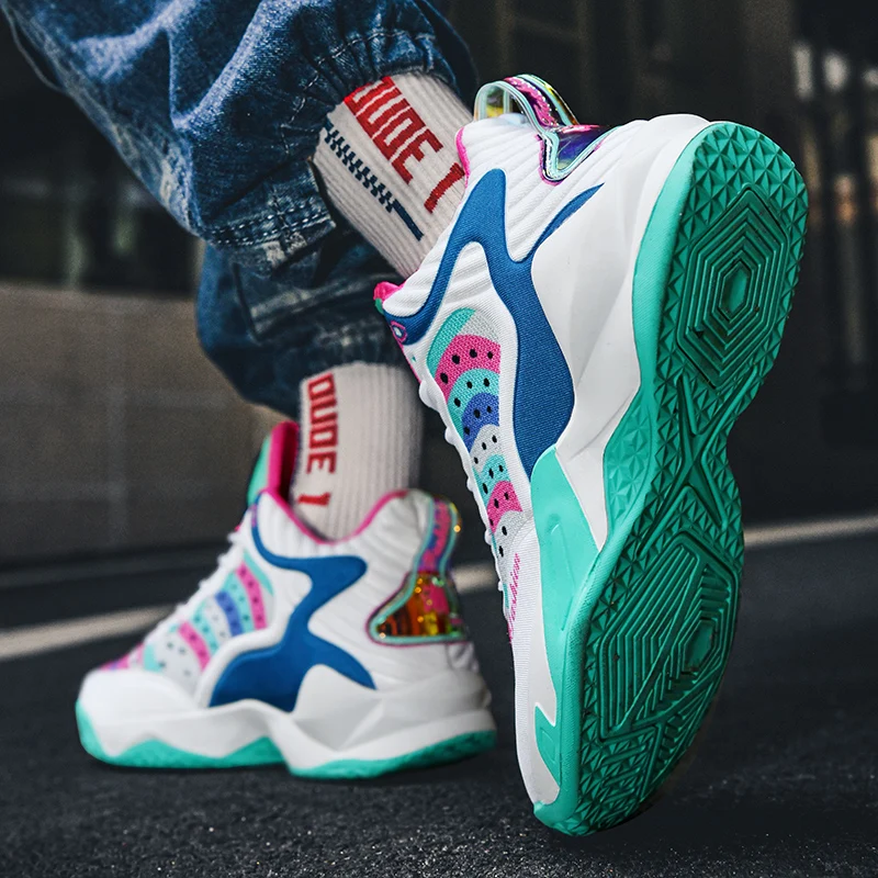 Camouflage Basketball Sneakers Men Women Training Breathable Fashion Colorful High Top Shoes Sport Non-slip Zapatillas de Hombre