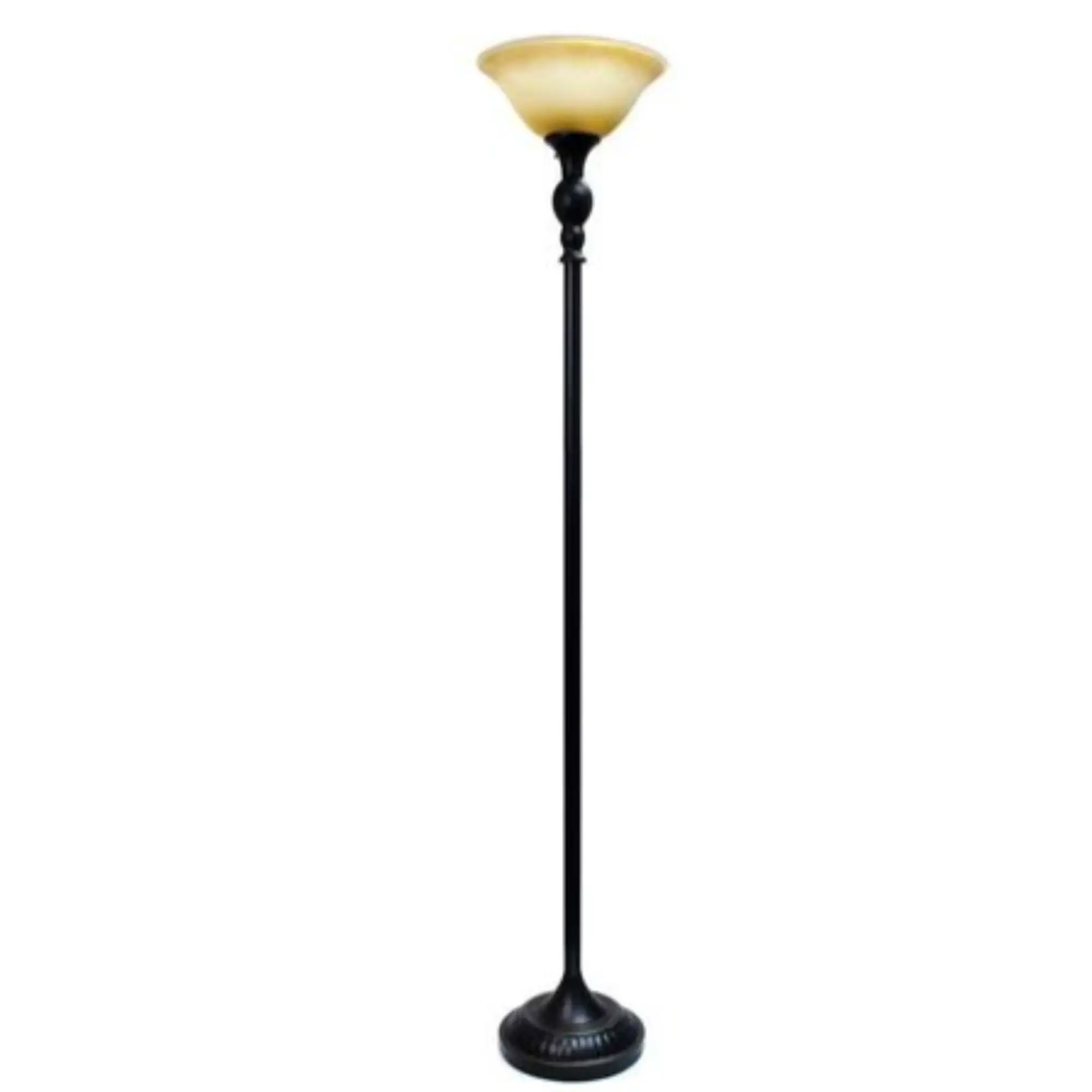 

Free Shipping Floor Lamp with Marbelized Amber Glass Shade Restoration Bronze