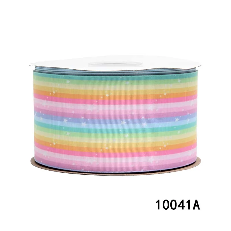 

Rainbow Stripe Grosgrain Ribbon Printed 3inch 75mm 10yards/lot for DIY Holiday Crafts Hair Bow Decoration Material