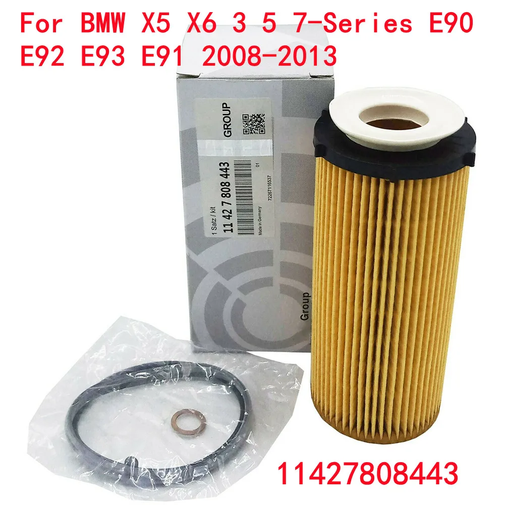 

Масляный фильтр 11427808443, подходит для BMW X5 X6 3 5 7-Series E90 E92 E93 E91 2008-2013, пластиковая, Резиновая, фильтрующая бумага, хлопковый фильтр