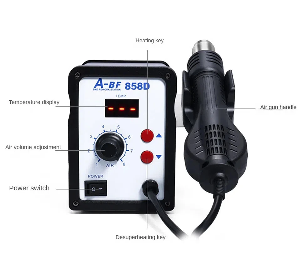 Цифровой дисплей A-BF 858 безсвинцовый стол для сварки горячим воздухом