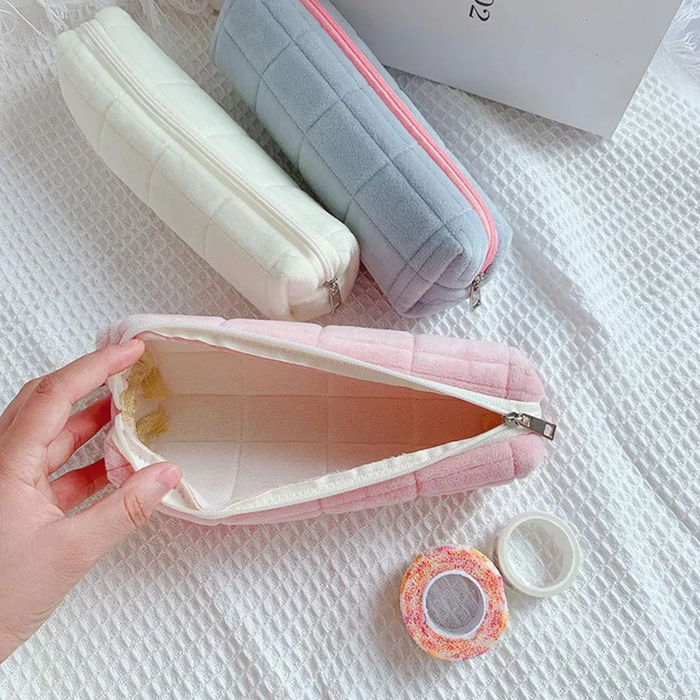 

Cute Plush Pencil Pouch For Girls Large-capacity Student Storage Stationery Box Office School Supplies dropshipping