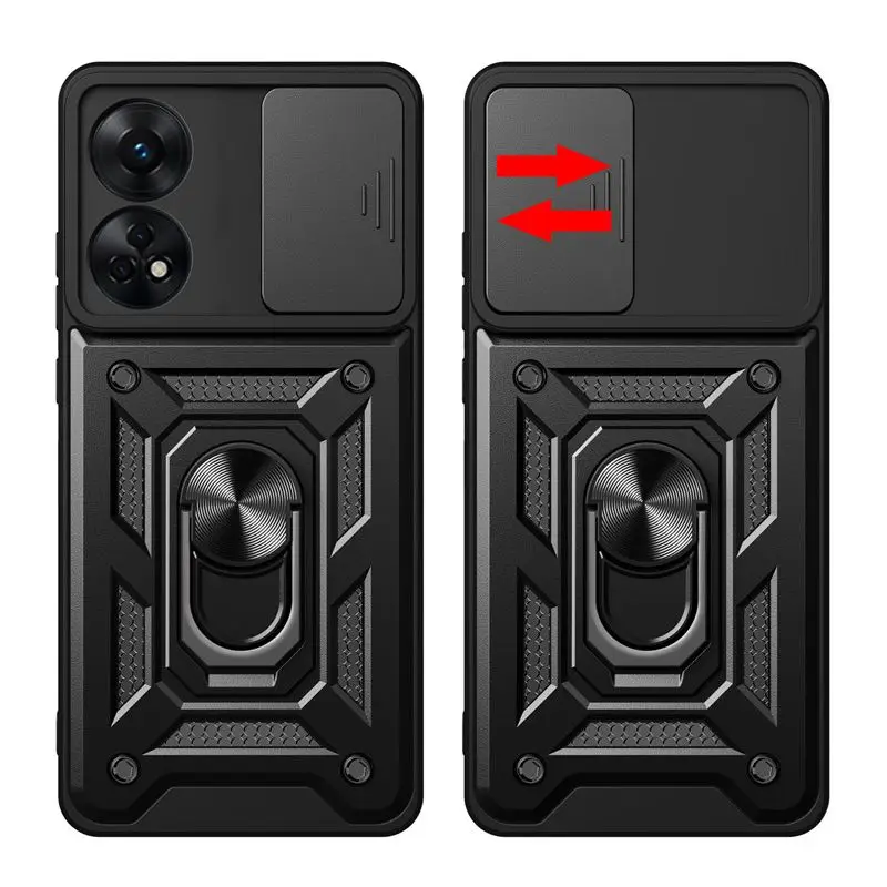 

Slide Lens Protection Case For OPPO RENO 8T 4G ShockProof Metal Ring Cover for oppo RENO 8T 5G Back Cover