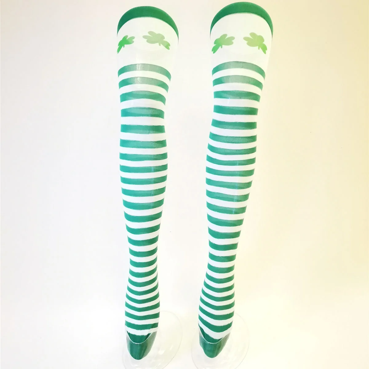 

Day Socks Patricks High St Shamrock Knee Thigh Women Patrick S Decorations Accessory Stripe Stockings