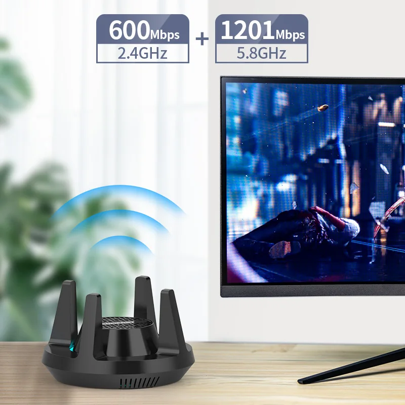Беспроводная Двухдиапазонная сетевая карта 1900 Мбит/с USB3.0 wifi 2 4G и 5 8G Dongle Adapter Externel 4