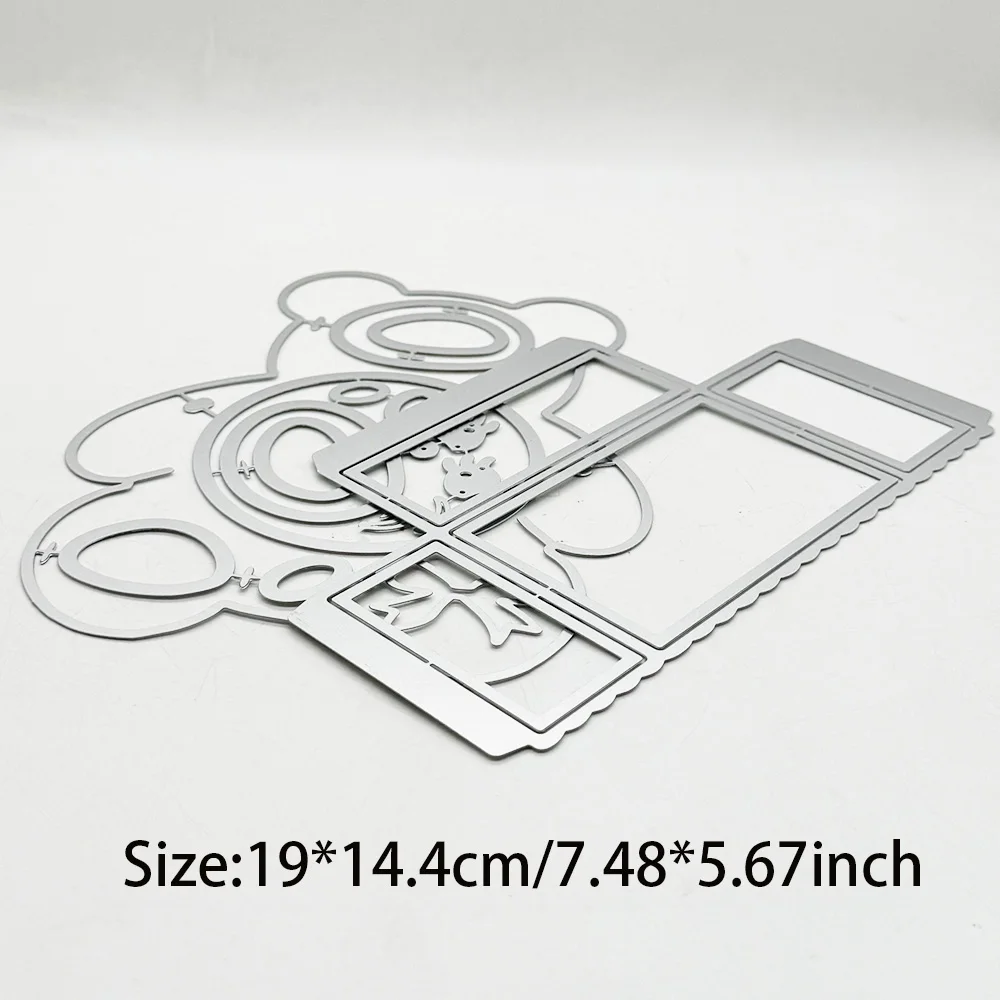 KSCRAFT медведь карманная бирка режущие штампы трафареты для DIY Скрапбукинг